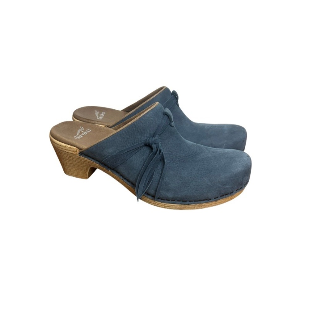 Dansko Miriam Clogs Navy Blue Suede Milled Nubuck Mules Size EU 40 US 9